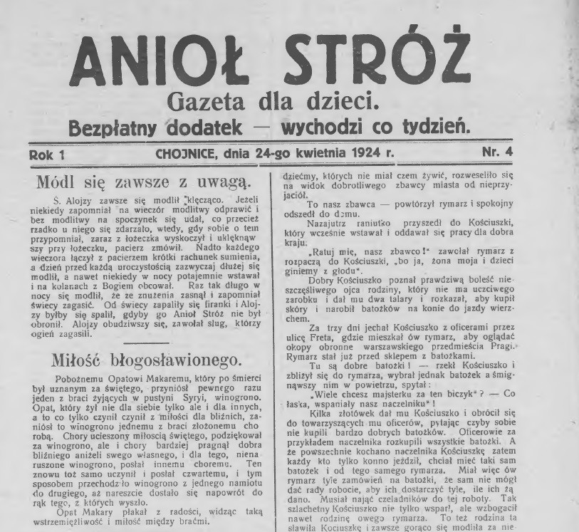 Anioł Stróż: gazeta dla dzieci: bezpłatny dodatek do Dziennika Pomorskiego